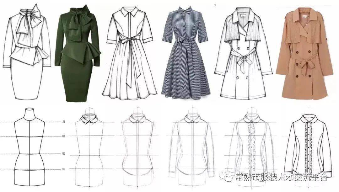 手绘服装平面款式图 1:1对照的精准艺术